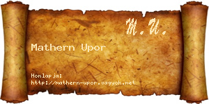 Mathern Upor névjegykártya